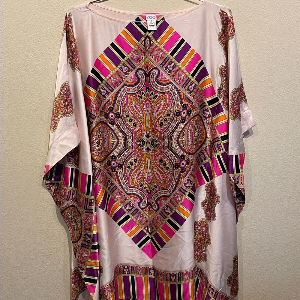 Cache Multicolor Small Silk Tunic Top